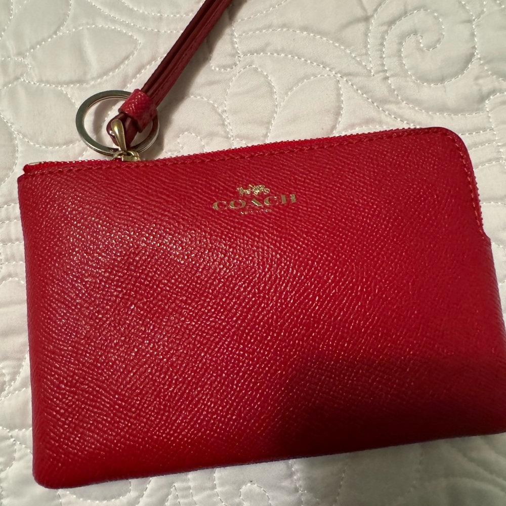 Coach red pouch